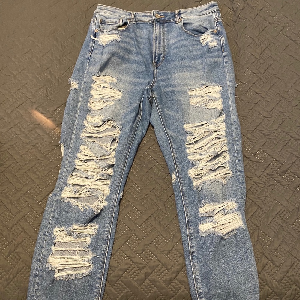 American Eagle Distressed Mom Jeans